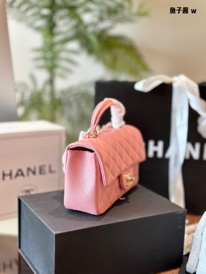 Chanel 24A Mini Cf Handle Classic Quilted Flap Bag With Chain Strap Timeless Elegance - Image 3