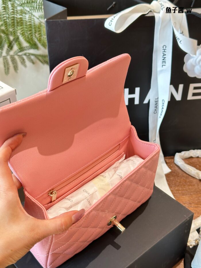 Chanel 24A Mini Cf Handle Classic Quilted Flap Bag With Chain Strap Timeless Elegance - Image 4