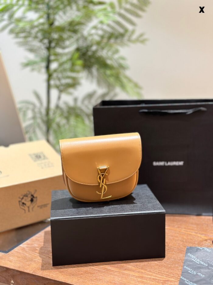 Saint Laurent Kaia Calfskin Leather Gold Buckle Crossbody Shoulder Bag Mini Black Fine Leather Texture, High-Quality Hardware Finish, Versatile Styling - Image 2