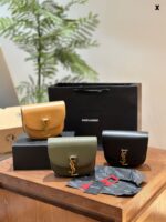 Saint Laurent Kaia Calfskin Leather Gold Buckle Crossbody Shoulder Bag Mini Black Fine Leather Texture, High-Quality Hardware Finish, Versatile Styling - Image 9