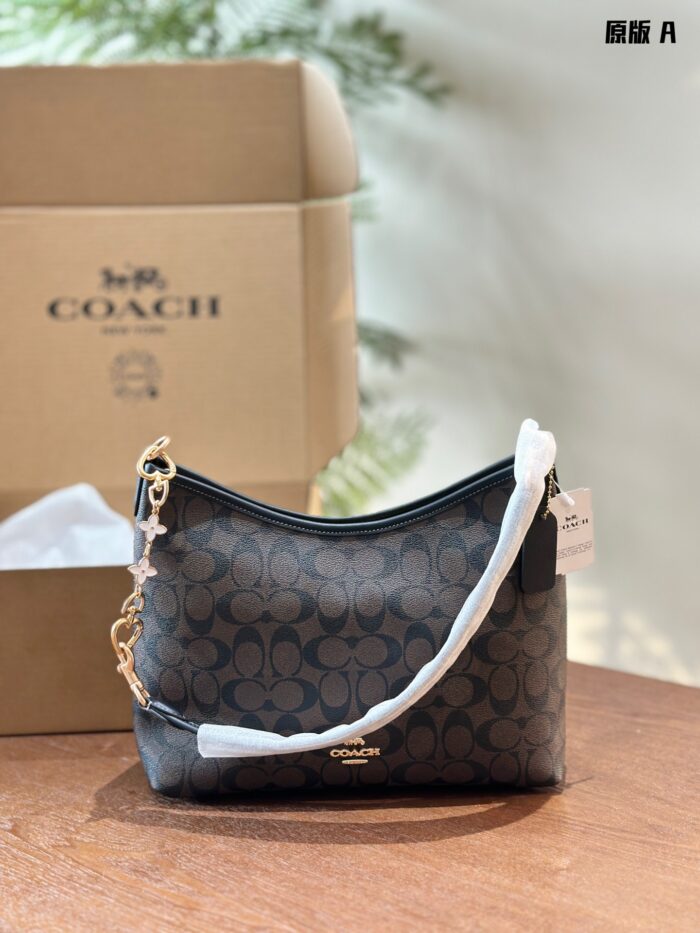 Coach Laurel Series Latte-Coloured Shoulder Bag Spacious Yet Lightweight Includes Accessories Packaged In Aeroplane-Shaped Box - Image 2
