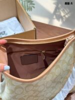 Coach Laurel Series Latte-Coloured Shoulder Bag Spacious Yet Lightweight Includes Accessories Packaged In Aeroplane-Shaped Box - Image 9