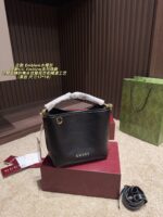 Gucci Emblem Gg-Pattern Coated Fabric Bucket Bag With Leather-Trimmed Webbing Lining - Image 11