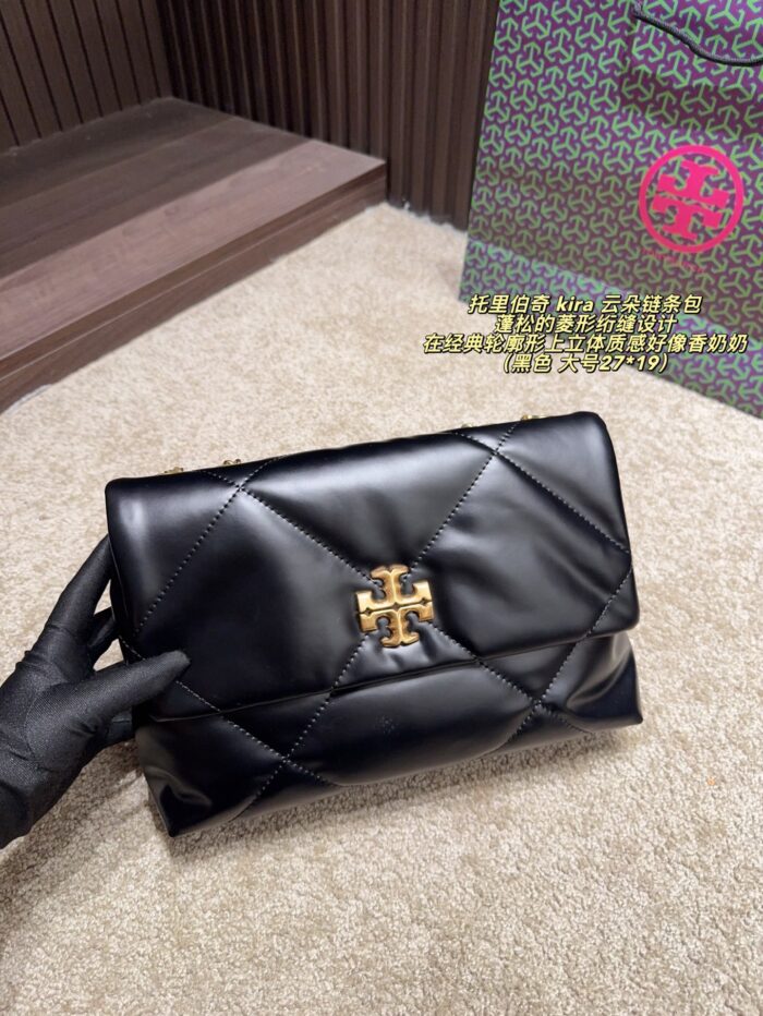 Tory Burch Kira Cloud Chain Bag Diamond Quilting Classic Silhouette Three-Dimensional Elegance Chain Strap For Underarm Or Crossbody Carry - Image 2