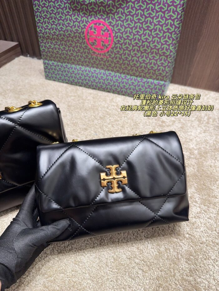 Tory Burch Kira Cloud Chain Bag Diamond Quilting Classic Silhouette Three-Dimensional Elegance Chain Strap For Underarm Or Crossbody Carry - Image 3