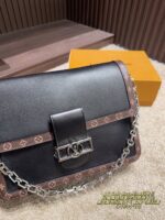 Louis Vuitton Soft Dauphine Epi Black Gold Dauphine Crossbody Bag Black With Gold Hardware Dual Interchangeable Shoulder Straps Structured Silhouette - Image 8