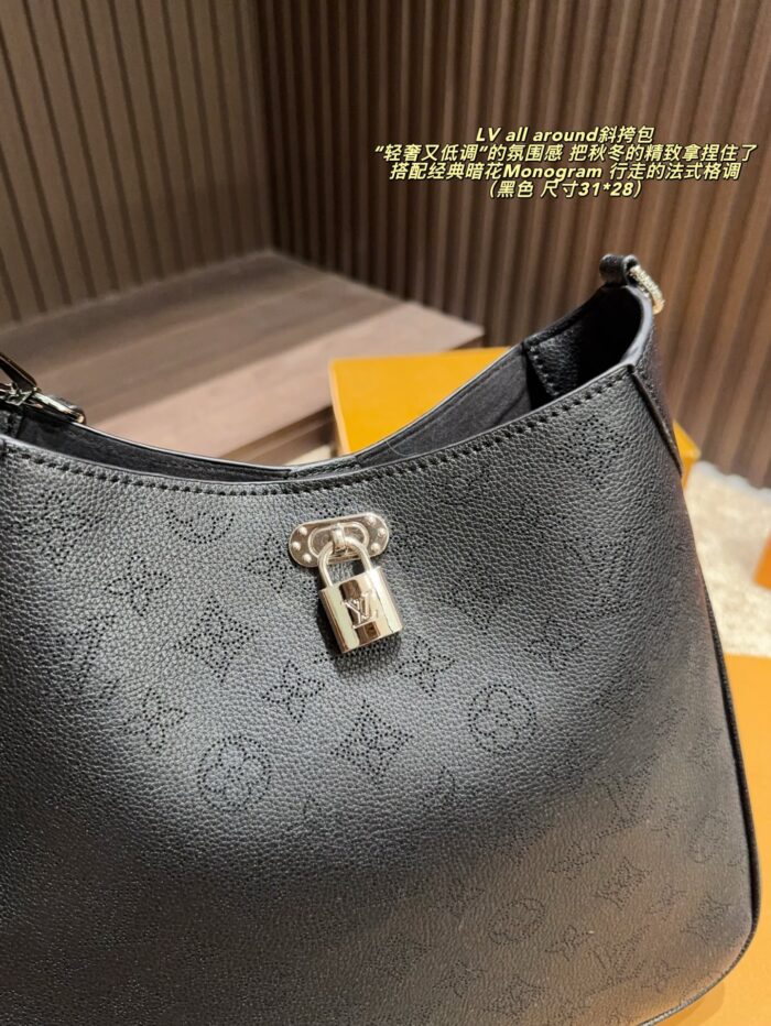 Louis Vuitton All Around Crossbody Bag Monogram Embossed Rounded Silhouette Versatile Generous Capacity Rear Zip - Image 6