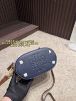 Tory Burch Monogram Distressed Denim Vintage Bucket Bag - Image 7