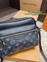 Louis Vuitton Outdoor Messenger Crossbody Bag Camera-Inspired Design Black Calf Leather With Monogram Canvas Versatile For Daily Commutes - Image 6