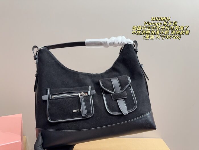 Miumiu Vintage Motorcycle Bag Multi-Pocket, Androgynous, Free-Spirited, Romantic, And Unconventional Refreshing And Enduringly Appealing - Image 2