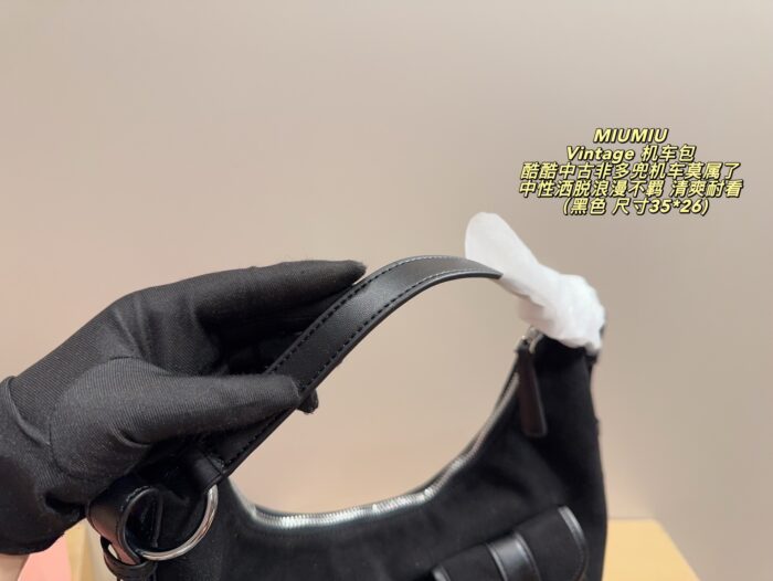 Miumiu Vintage Motorcycle Bag Multi-Pocket, Androgynous, Free-Spirited, Romantic, And Unconventional Refreshing And Enduringly Appealing - Image 7