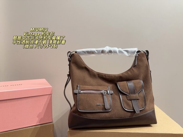 Miumiu Vintage Motorcycle Bag Multi-Pocket, Androgynous, Free-Spirited, Romantic, And Unconventional Refreshing And Enduringly Appealing - Image 10
