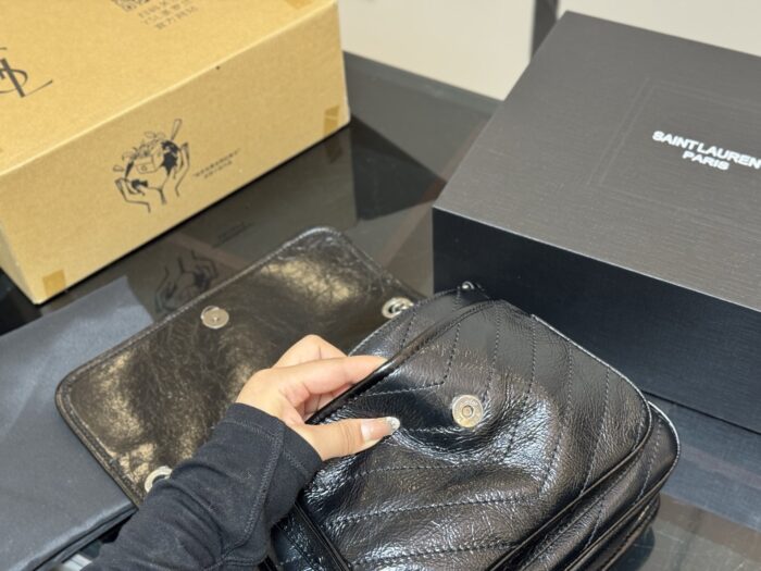 Yves Saint Laurent Niki Haute Couture Edition Soft-To-The-Touch Imported Cowhide Leather Grain Bag - Image 5