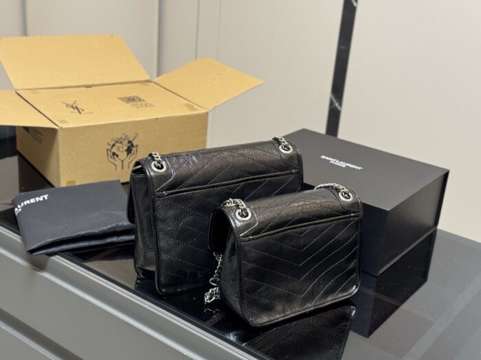 Yves Saint Laurent Niki Haute Couture Edition Soft-To-The-Touch Imported Cowhide Leather Grain Bag - Image 8