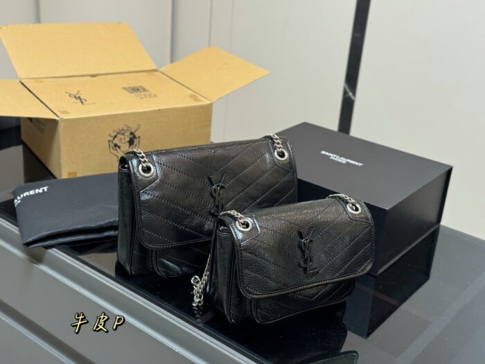 Yves Saint Laurent Niki Haute Couture Edition Soft-To-The-Touch Imported Cowhide Leather Grain Bag - Image 10
