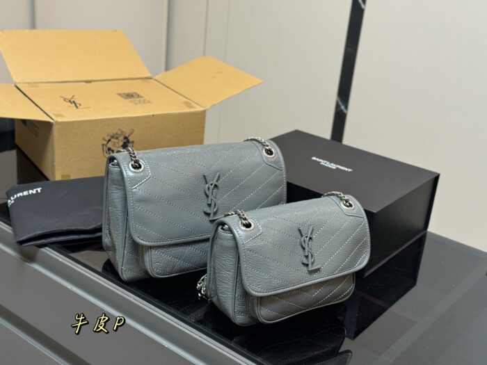 Yves Saint Laurent Niki Haute Couture Edition Soft-To-The-Touch Imported Cowhide Leather Grain Bag - Image 12