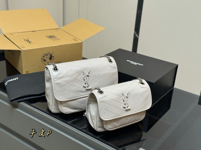 Yves Saint Laurent Niki Haute Couture Edition Soft-To-The-Touch Imported Cowhide Leather Grain Bag - Image 14