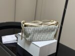 Dior Underarm Lunchbox Bag Light Blue & Beige Patchwork Versatile Elegance Clear Hardware, Clean Lining - Image 7