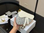 Dior Classic Monogram Saddle Bag With Roman Strap - Upgraded Version - Image 5