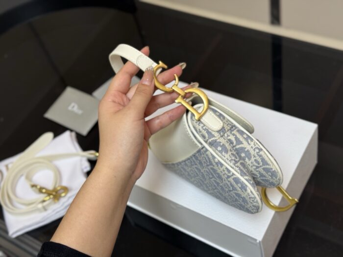 Dior Classic Monogram Saddle Bag With Roman Strap - Upgraded Version - Image 6