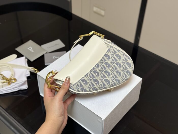 Dior Classic Monogram Saddle Bag With Roman Strap - Upgraded Version - Image 7