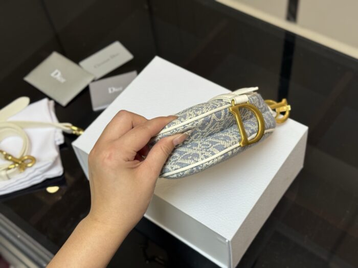 Dior Classic Monogram Saddle Bag With Roman Strap - Upgraded Version - Image 8