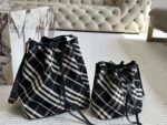 Burberry Women'S Check Bucket Bag Genuine Leather And Canvas Ultra-Lightweight And Practical Exquisite Craftsmanship - Image 13