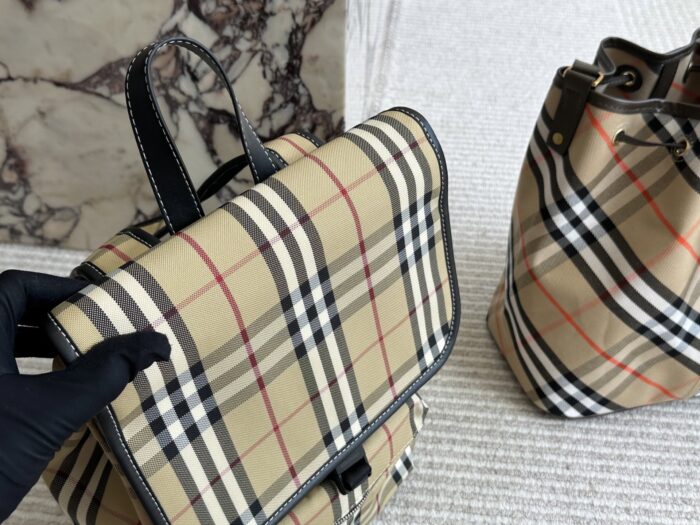 Burberry Check Backpack Trench-Inspired Fabric Lightweight And Spacious - Image 2