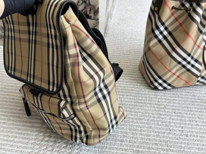 Burberry Check Backpack Trench-Inspired Fabric Lightweight And Spacious - Image 4