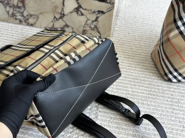 Burberry Check Backpack Trench-Inspired Fabric Lightweight And Spacious - Image 6