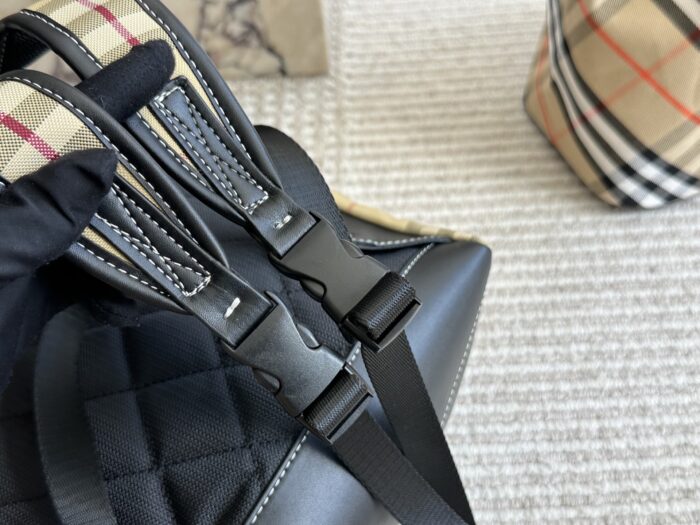 Burberry Check Backpack Trench-Inspired Fabric Lightweight And Spacious - Image 7