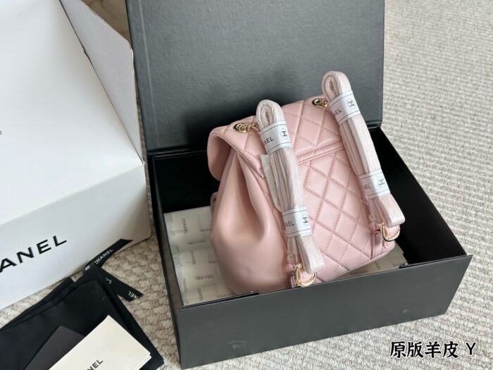 Chanel Duma Series Lambskin Light Gold Metal Backpack (Convertible To Shoulder Bag Or Handbag) - Image 4