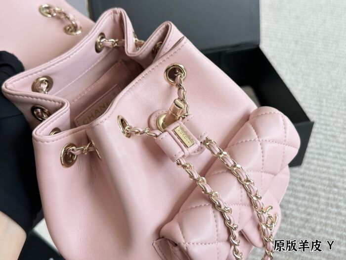Chanel Duma Series Lambskin Light Gold Metal Backpack (Convertible To Shoulder Bag Or Handbag) - Image 5