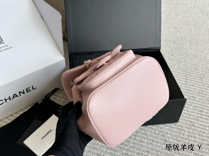 Chanel Duma Series Lambskin Light Gold Metal Backpack (Convertible To Shoulder Bag Or Handbag) - Image 7