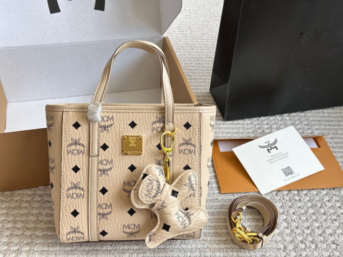 Mcm Mini Anya Series Mini Tote Printed Coated Canvas Top Zip Closure - Image 12