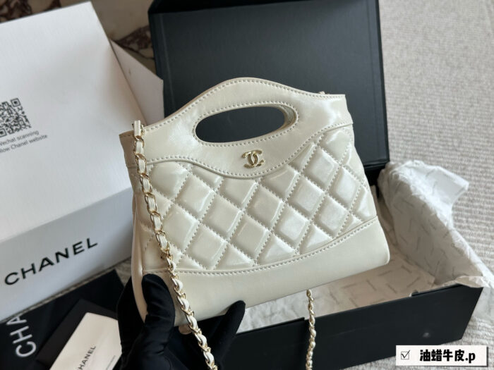 Chanel 31 Bag Nano Waxed Leather Diamond Quilted Chain Bag: Durable And Roomy. - Image 6
