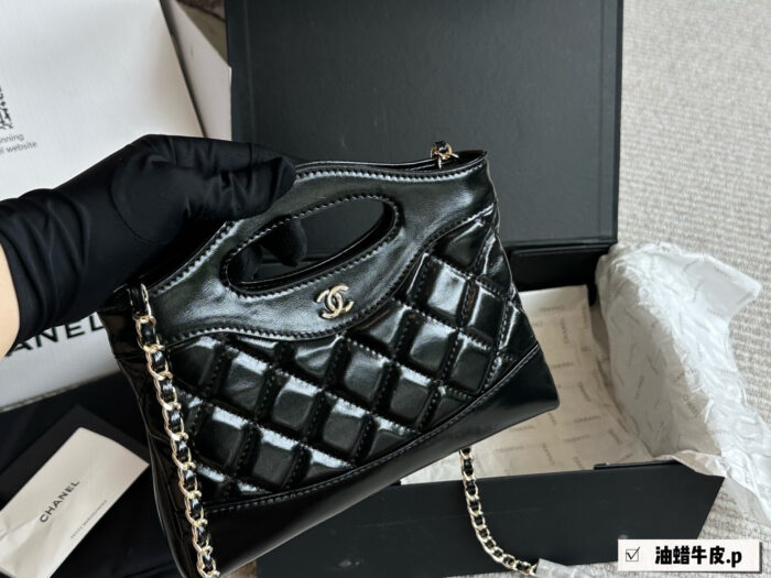 Chanel 31 Bag Nano - Waxed Leather Diamond Quilted Chain Bag. Durable. Holds Phone And Cosmetics. - Image 1