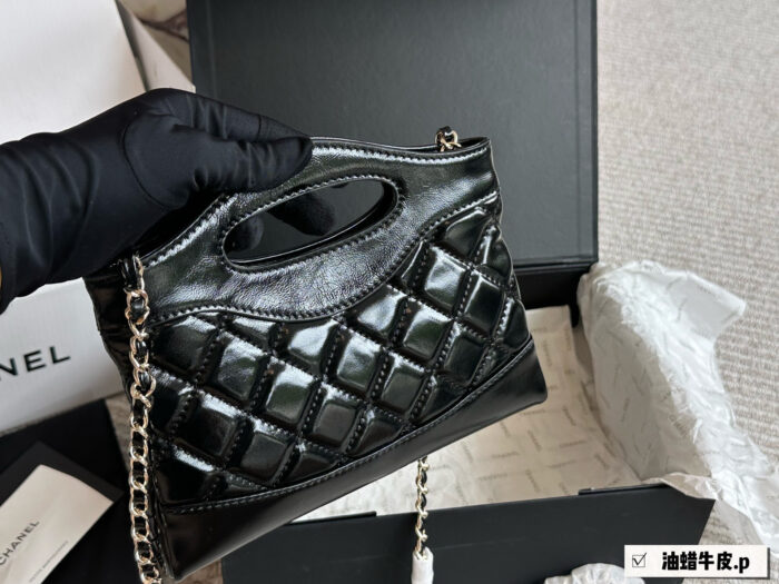 Chanel 31 Bag Nano - Waxed Leather Diamond Quilted Chain Bag. Durable. Holds Phone And Cosmetics. - Image 4
