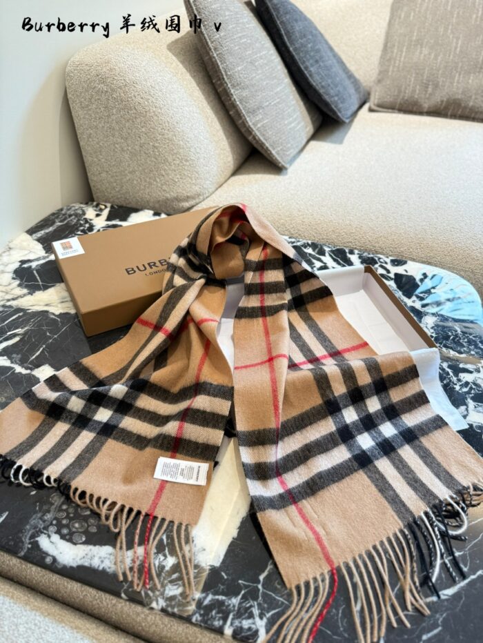 Burberry Classic Check Cashmere Scarf - Image 9