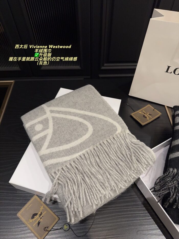 Vivienne Westwood Premium Fleece Cashmere Scarf Cloud-Like Softness Timeless And Enduring - Image 2