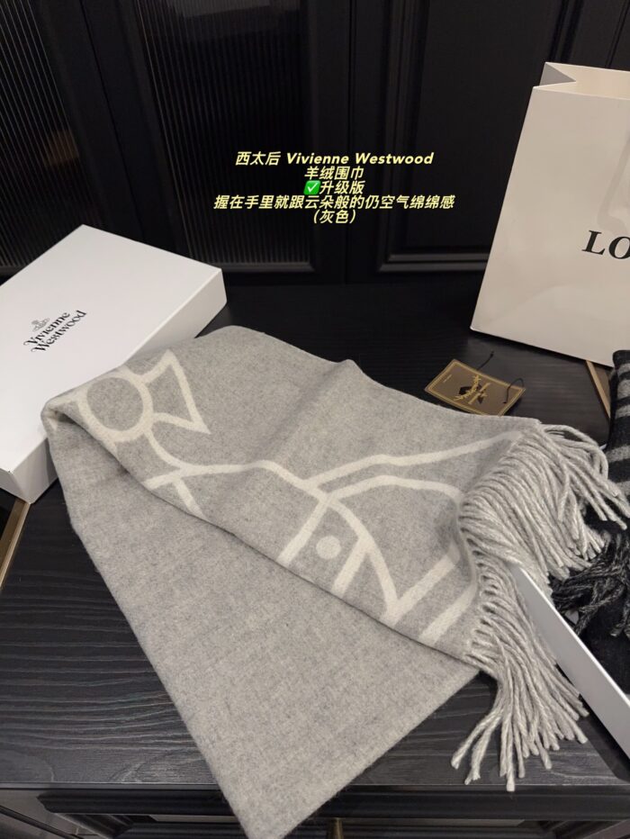 Vivienne Westwood Premium Fleece Cashmere Scarf Cloud-Like Softness Timeless And Enduring - Image 3