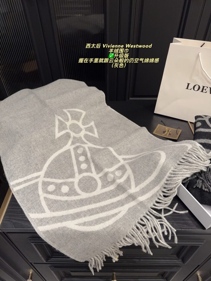 Vivienne Westwood Premium Fleece Cashmere Scarf Cloud-Like Softness Timeless And Enduring - Image 4