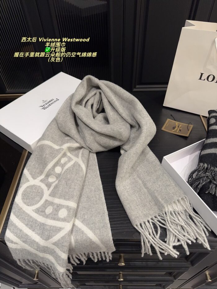 Vivienne Westwood Premium Fleece Cashmere Scarf Cloud-Like Softness Timeless And Enduring - Image 6