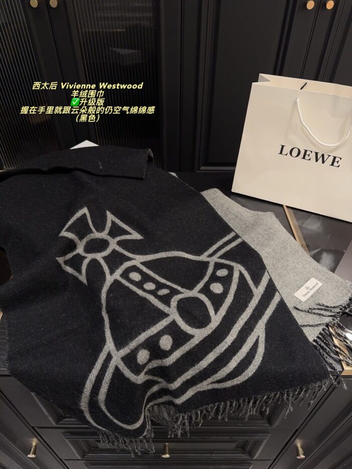 Vivienne Westwood Premium Fleece Cashmere Scarf Cloud-Like Softness Timeless And Enduring - Image 7