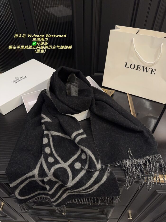 Vivienne Westwood Premium Fleece Cashmere Scarf Cloud-Like Softness Timeless And Enduring - Image 9