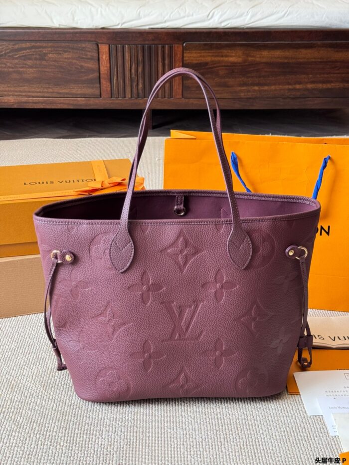 Louis Vuitton Neverfull Medium Full Grain Leather Classic Tote Bag - Image 2