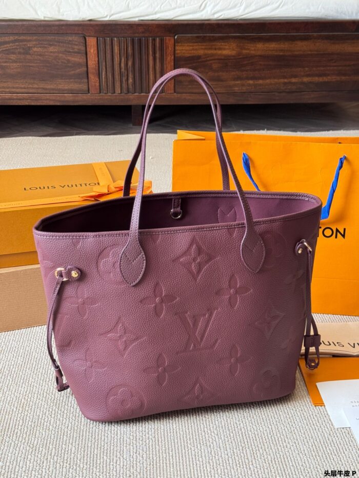 Louis Vuitton Neverfull Medium Full Grain Leather Classic Tote Bag - Image 3