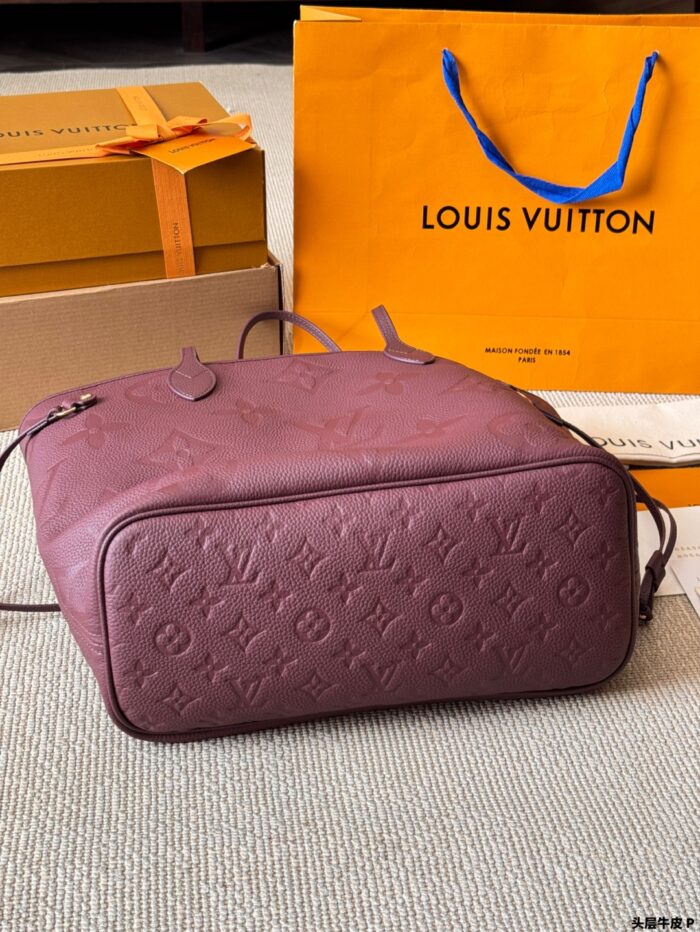 Louis Vuitton Neverfull Medium Full Grain Leather Classic Tote Bag - Image 5