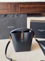 Yves Saint Laurent New Bucket Bag Glossy Calfskin Leather Multiple Carrying Options Metal Feet Classic Silhouette - Image 3