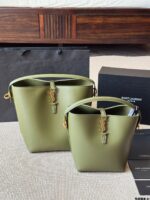 Yves Saint Laurent New Bucket Bag Glossy Calfskin Leather Multiple Carrying Options Metal Feet Classic Silhouette - Image 13